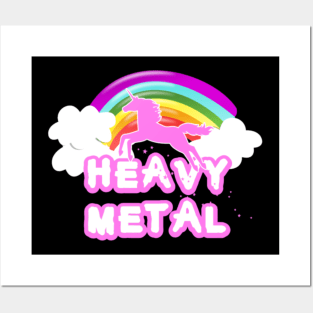 heavy metal unicorn- Posters and Art